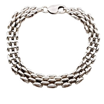 Silver 9 inch Gate Bracelet